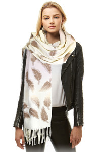 LEAVES PRINT SCARF-LOF1061