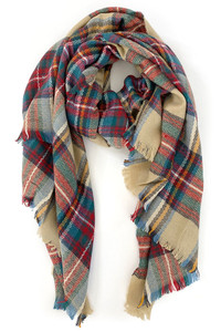 Oversize Plaid Blanket Scarf