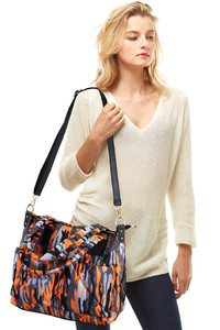 CAMO PUFFER HAND BAG-LOA247-ORANGE