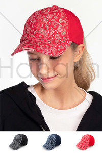 C.C PAISLEY PONYTAIL BASEBALL CAP-BT-792