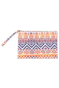 COLORFUL TRIBAL POUCH-MP0122-NAVY/RED