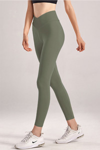 CROSSOVER SOLID HIGH RISE TIGHT-JAC1008-SAGE GREEN (6pc)