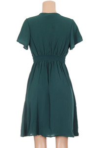 SOLID ONE PIECE DRESS-D00006-GREEN (6pc)