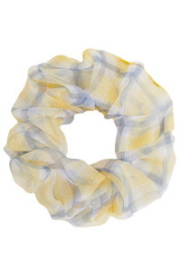 PLAID HAIR SCRUNCHIE-BAAC3050-YELLOW