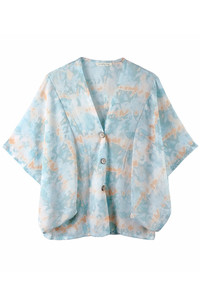 TIE DYE BUTTON DOWN KIMONO-BLN110056-LIGHTBLUE
