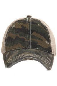 C.C CAMOUFLAGE VINTAGE STYLE PONYCAP-BT-15