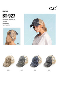 C.C DIGITAL CAMO MESH PONYCAP-BT-927