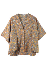 FLORAL BUTTON DOWN KIMONO-BLN110063-YELLOW