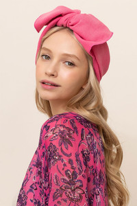 SOLID KNOTTED HEADBAND-SBHB-2762-NEON PINK