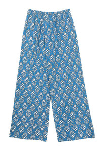 FLORAL PRINT PANTS-BLJ110073-BLUE