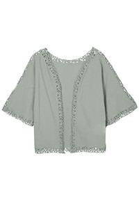 CROCHET TRIMMED KIMONO-TRK-187-MINT