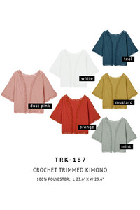CROCHET TRIMMED KIMONO-TRK-187-WHITE