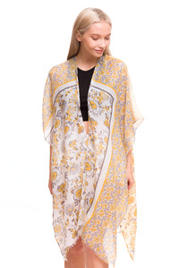 MULTI FLORAL PRINT KIMONO-BAAP3002-YELLOW/GRAY