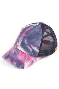 C.C TIE DYE CRISS-CROSS MESH PONYCAP-BT-924