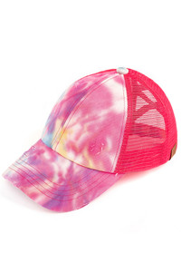 C.C TIE DYE CRISS-CROSS MESH PONYCAP-BT-924