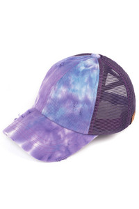 C.C TIE DYE CRISS-CROSS MESH PONYCAP-BT-924