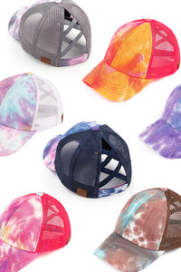 C.C TIE DYE CRISS-CROSS MESH PONYCAP-BT-924