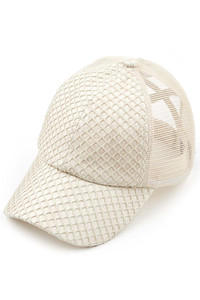 C.C GLITTER NETS CRISS-CROSS PONYCAP-BT-934