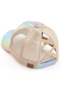 C.C OMBRE GLITTER CRISS-CROSS PONYCAP-BT-932