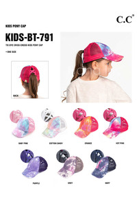 C.C KIDS TIE DYE CRISS-CROSS PONYCAP-KIDS-BT-791