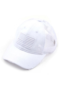 C.C tone & tone U.S.A embroidery American Flag pony cap
