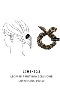 LEOPARD PRINT SCRUNCHIE-LCHB-522-BROWN