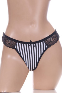STRIPE AND LACE THONG PANTY-L241 (12PC)