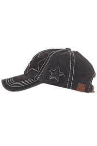 C.C Distressed Pony Cap with Glitter Star