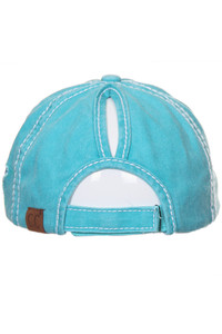 C.C Distressed Pony Cap with Glitter Star