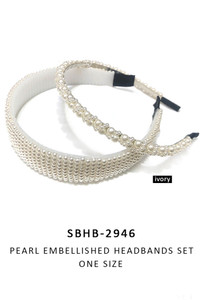 PEARL HEADBAND SET-SBHB-2946-IVORY