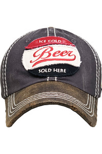 ICE COLD BEER VINTAGE BASEBALL CAP-KBVT-710