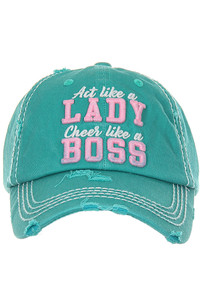 LADY BOSS WASHED VINTAGE BASEBALL CAP-KBV-1361