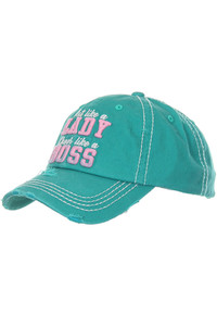 LADY BOSS WASHED VINTAGE BASEBALL CAP-KBV-1361