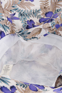 HIBISCUS CHIN TIE BUCKET HAT-BHU110038-BLUE