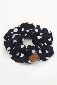 C.C POLKA DOT SCRUNCHIES-SC-PD-07-BLACK