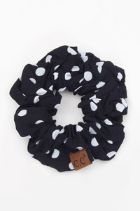 C.C POLKA DOT SCRUNCHIES-SC-PD-07-BLACK