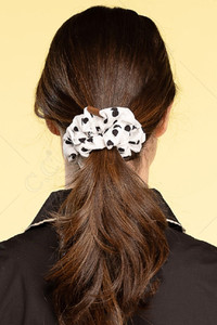 C.C POLKA DOT SCRUNCHIES-SC-PD-07-WHITE