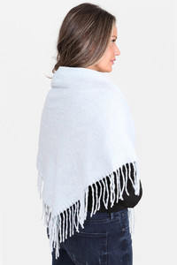 SOLID SUPER SOFT KNIT BLANKET SCARVES-JS1375-TEAL