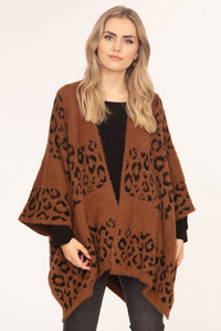 LEOPARD PRINT RUANA-MS0183-BROWN