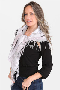 FLORAL PRINT KNIT BLANKET SCARVES-JS1372-GRAY
