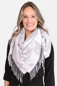FLORAL PRINT KNIT BLANKET SCARVES-JS1372-GRAY