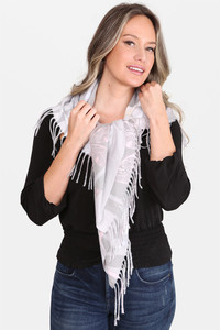 FLORAL PRINT KNIT BLANKET SCARVES-JS1372-GRAY