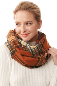 Plaid Check Pattern Infinity Winter Scarf
