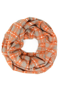 SUPER SOFT PLAID INFINITY SCARF-LOF1252-BEIGE