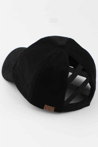 CORDUROY CRISS CROSS PONY CAP-BT-937