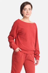 SOLID OFF THE SHOULDER SWEATER-JCL1018-RUST