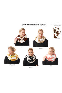 Cow Print Infinity Winter Scarf