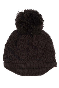 DIAGONAL KNIT BRIM POM HAT-BABY-2037-POM