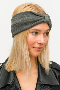 KNIT BOW HEADWRAP-BAAC7646-HEATHER GRAY