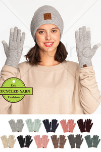 C.C HEATHER KNIT PLAIN GLOVES-G-9021
